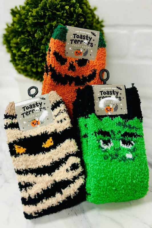 Toasty Terrors Fuzzy Halloween Socks