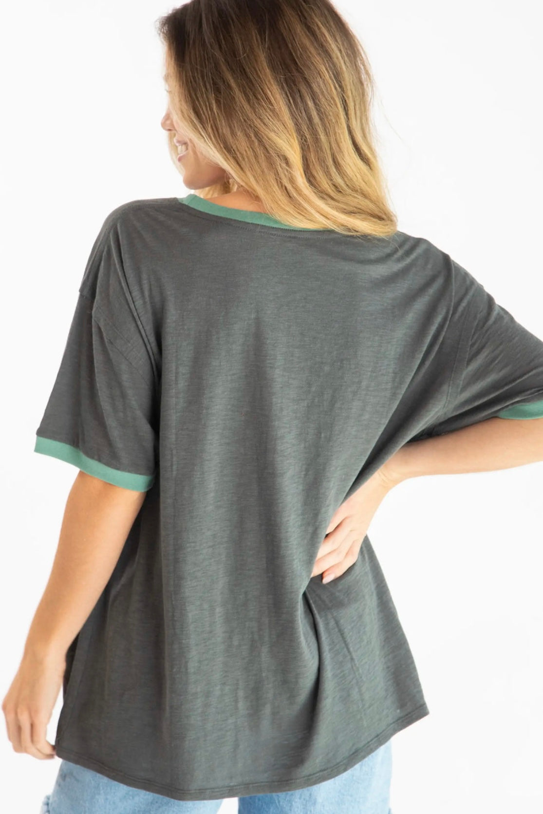 Natural Life Ringer Oversized Tee Shirt- When It Rains