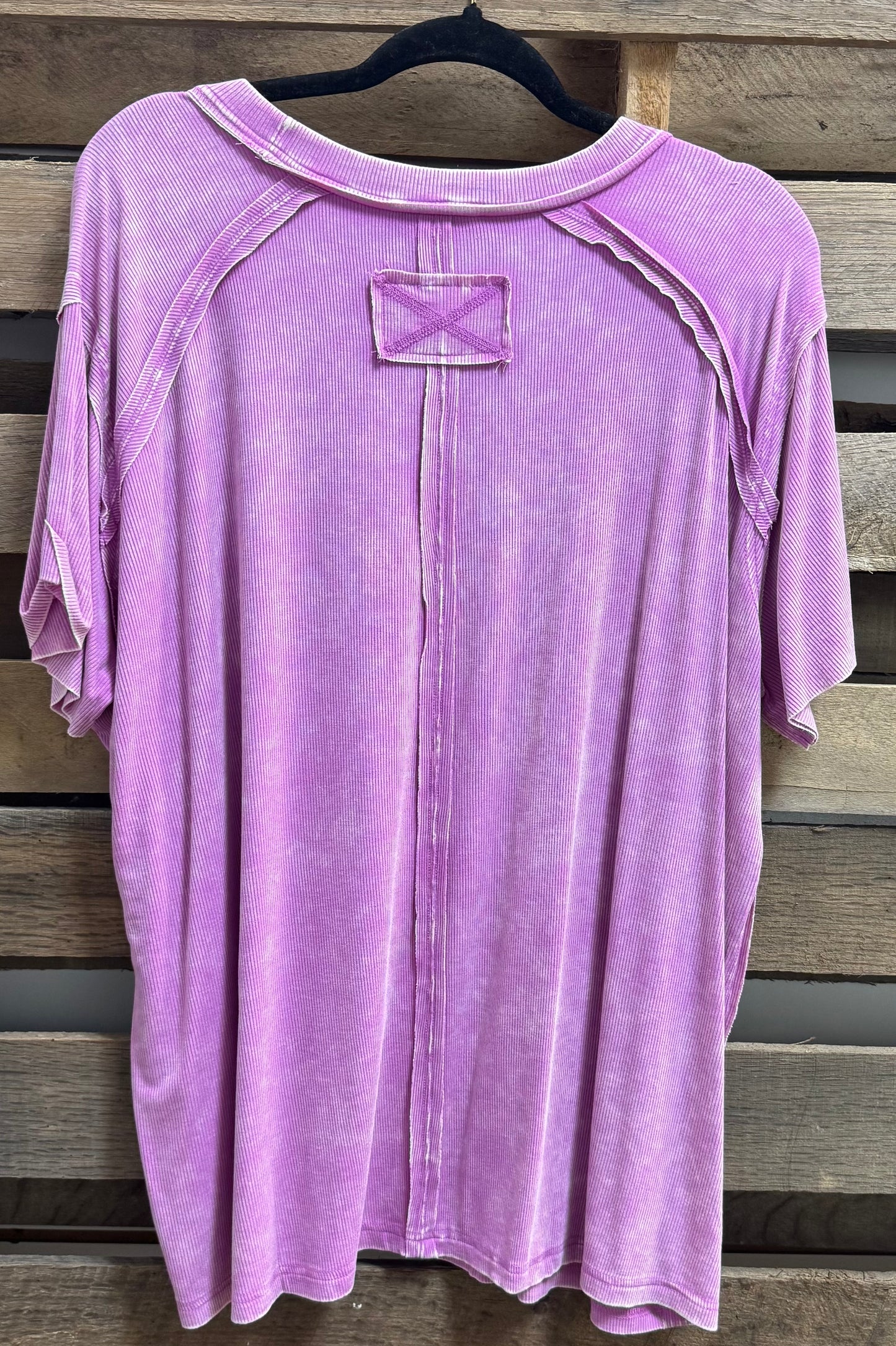 Plus Bright Mauve Mineral Washed Stretch Tee