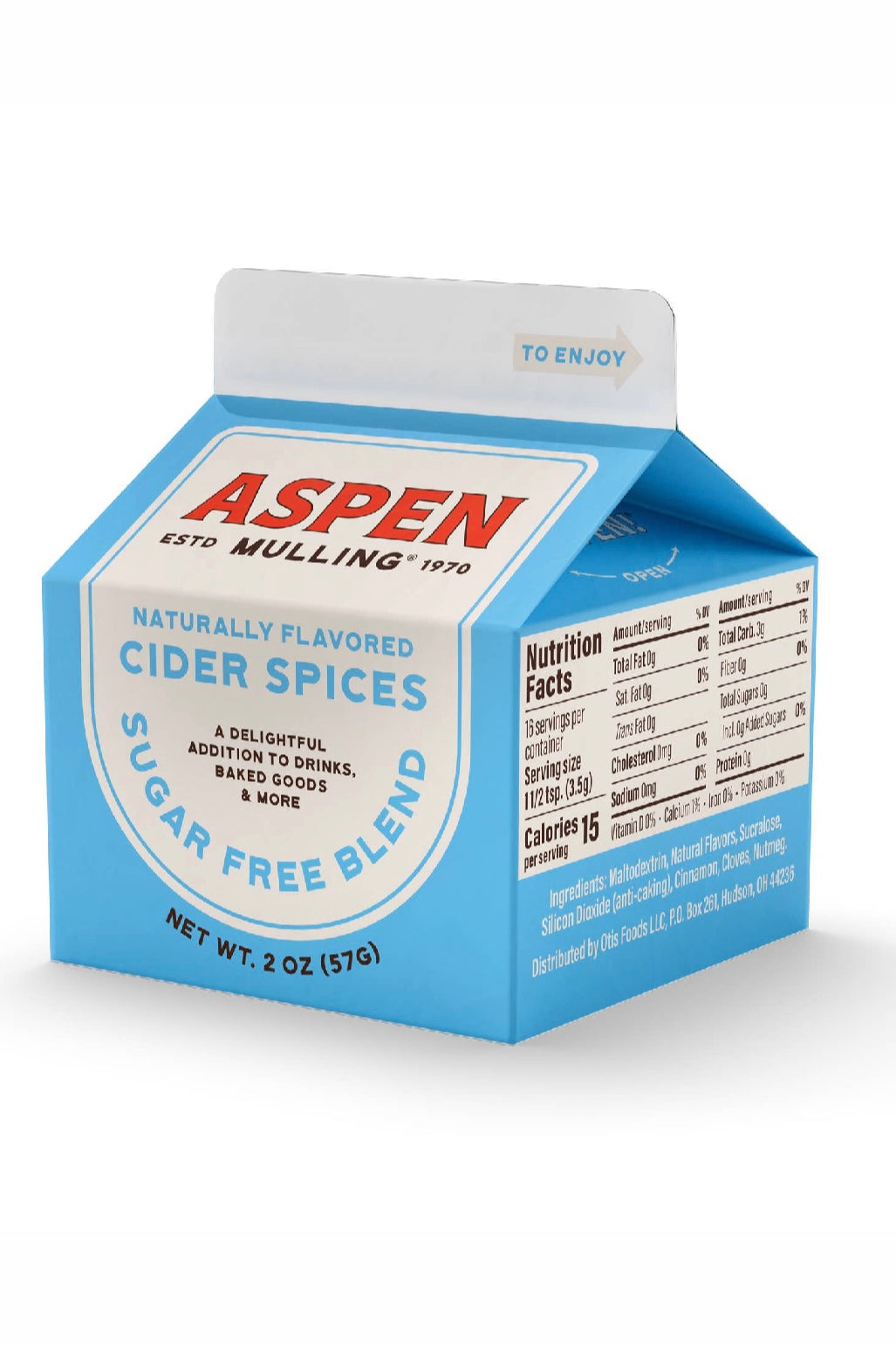 Aspen Mulling Spices - Sugar Free Cider Spice Blend - 2.0oz Carton