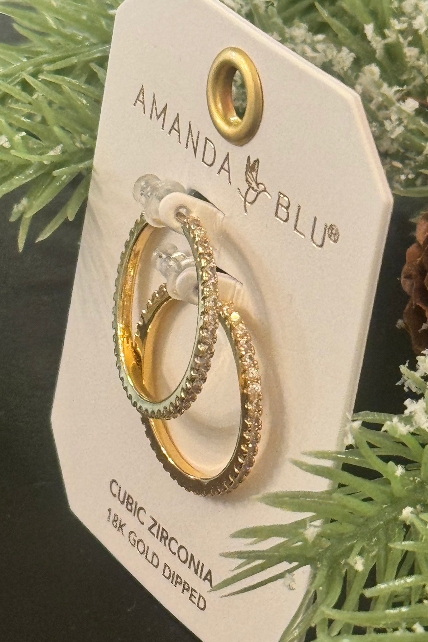 Amanda Blu Gold Micro CZ Hoop Earrings 50153