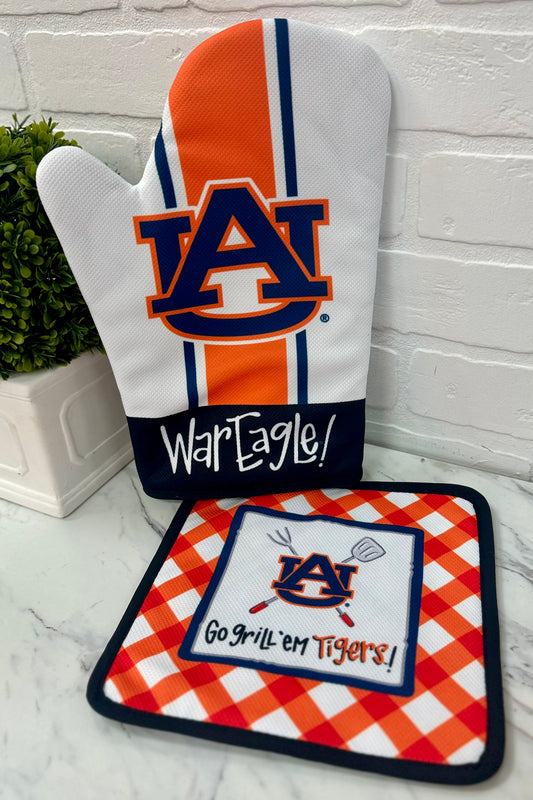 Auburn University Pot Holder and Baker's Mitt Set