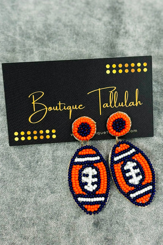 Auburn Beaded Football Earrings