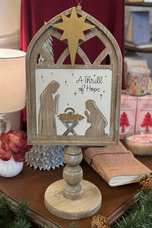 Thrill Of Hope Wood Stand by Glory Haus