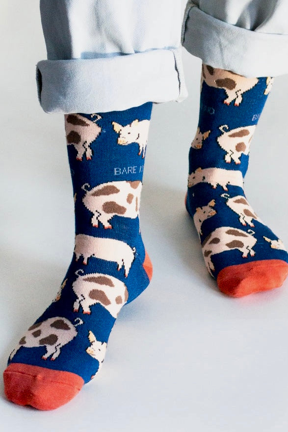 Bare Kind Save the Pigs Bamboo Socks