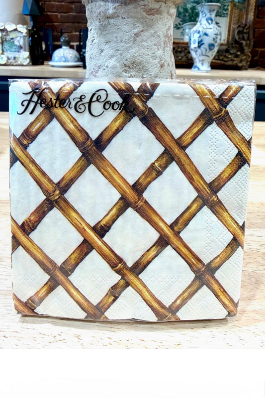 Hester & Cook Bamboo Lattice Cocktail Napkins