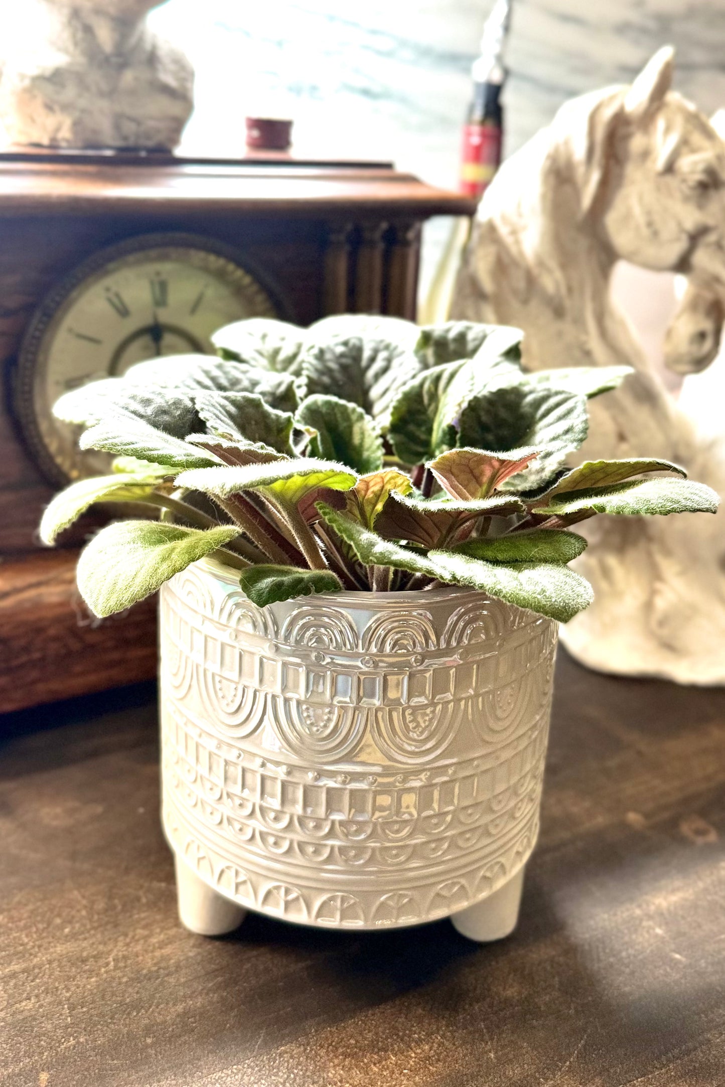 Medium Iridescent Footed Planter