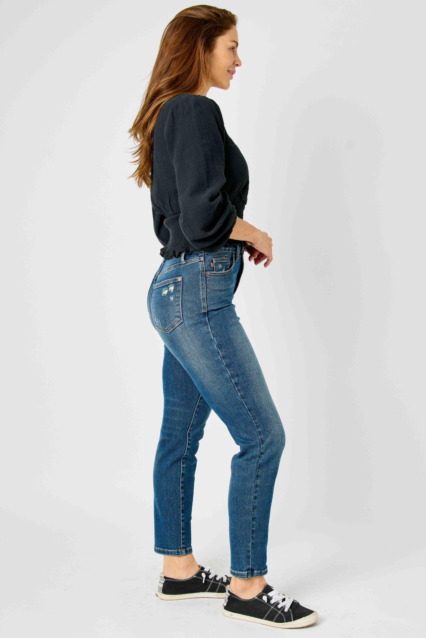 Judy Blue High Waisted Tummy Control Dark Denim Slim Jean 88776REG