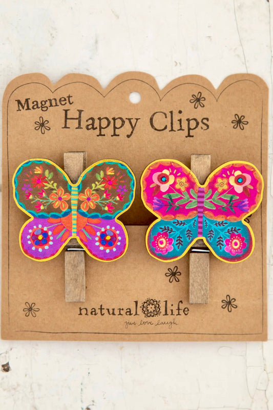 Natural Life Magnet Happy Bag Clips- Butterfly, Set of 2