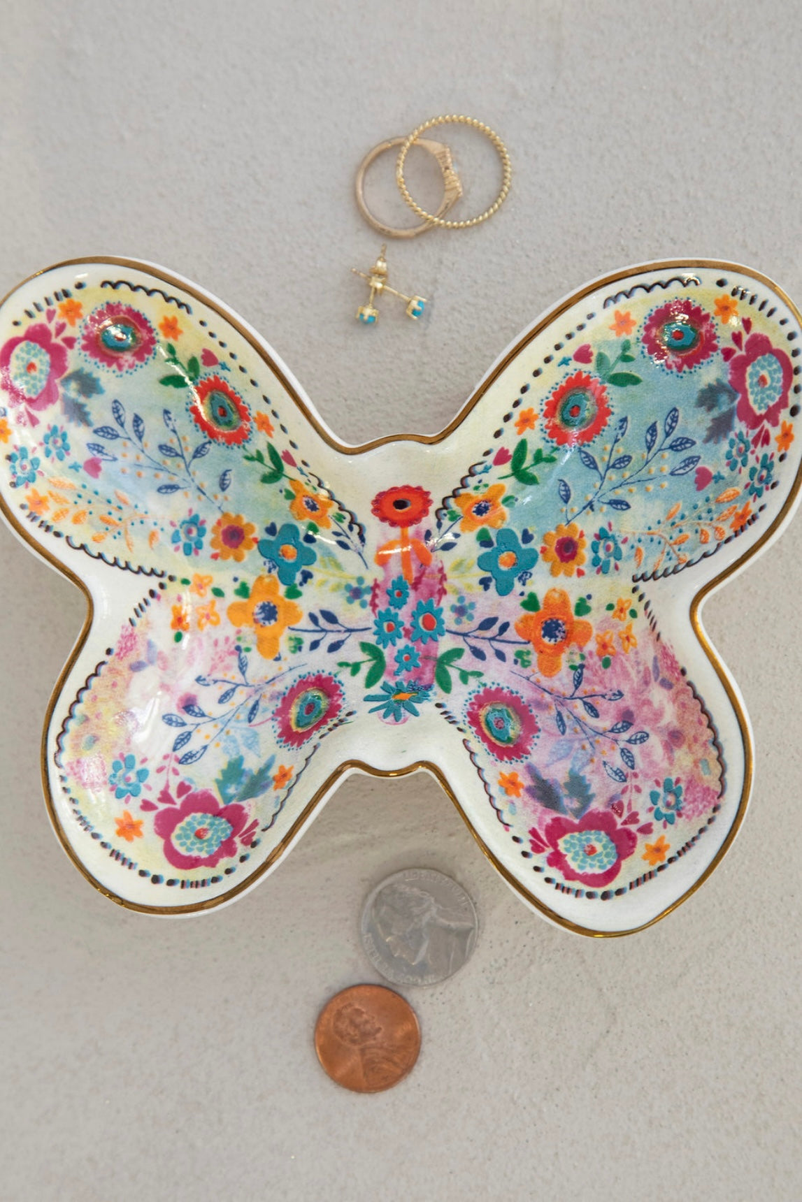 Natural Life Butterfly Trinket Bowl