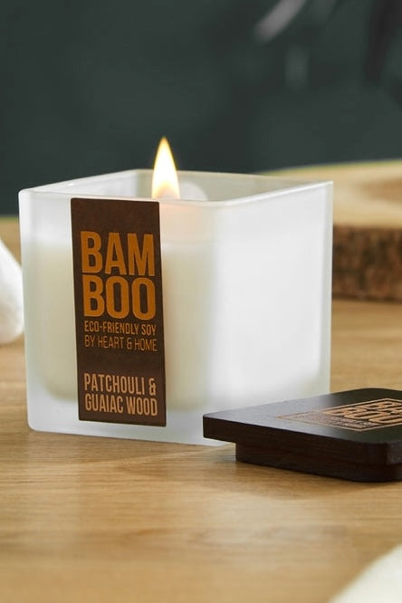 Bamboo Eco-Friendly Soy Candle- Patchouli & Guaiac Wood - Large