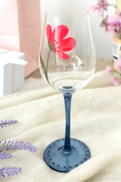 Love You Mom 16 oz Wine Glass