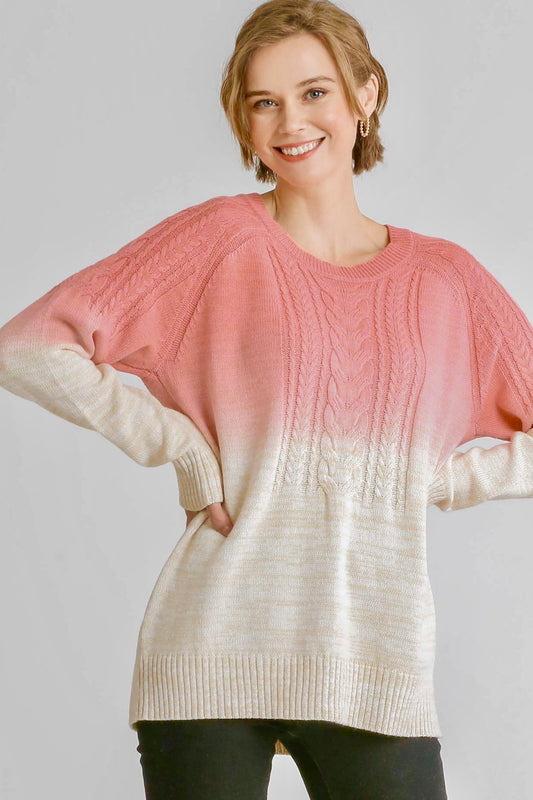 SALE! $24.99 Umgee Berry Ombré Cableknit Sweater- reg. $33.99