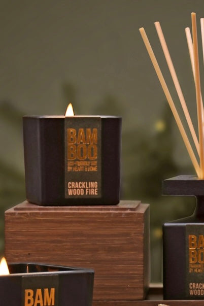 40% OFF SALE Small Crackling Wood Fire Bamboo Eco-Friendly Soy Candle