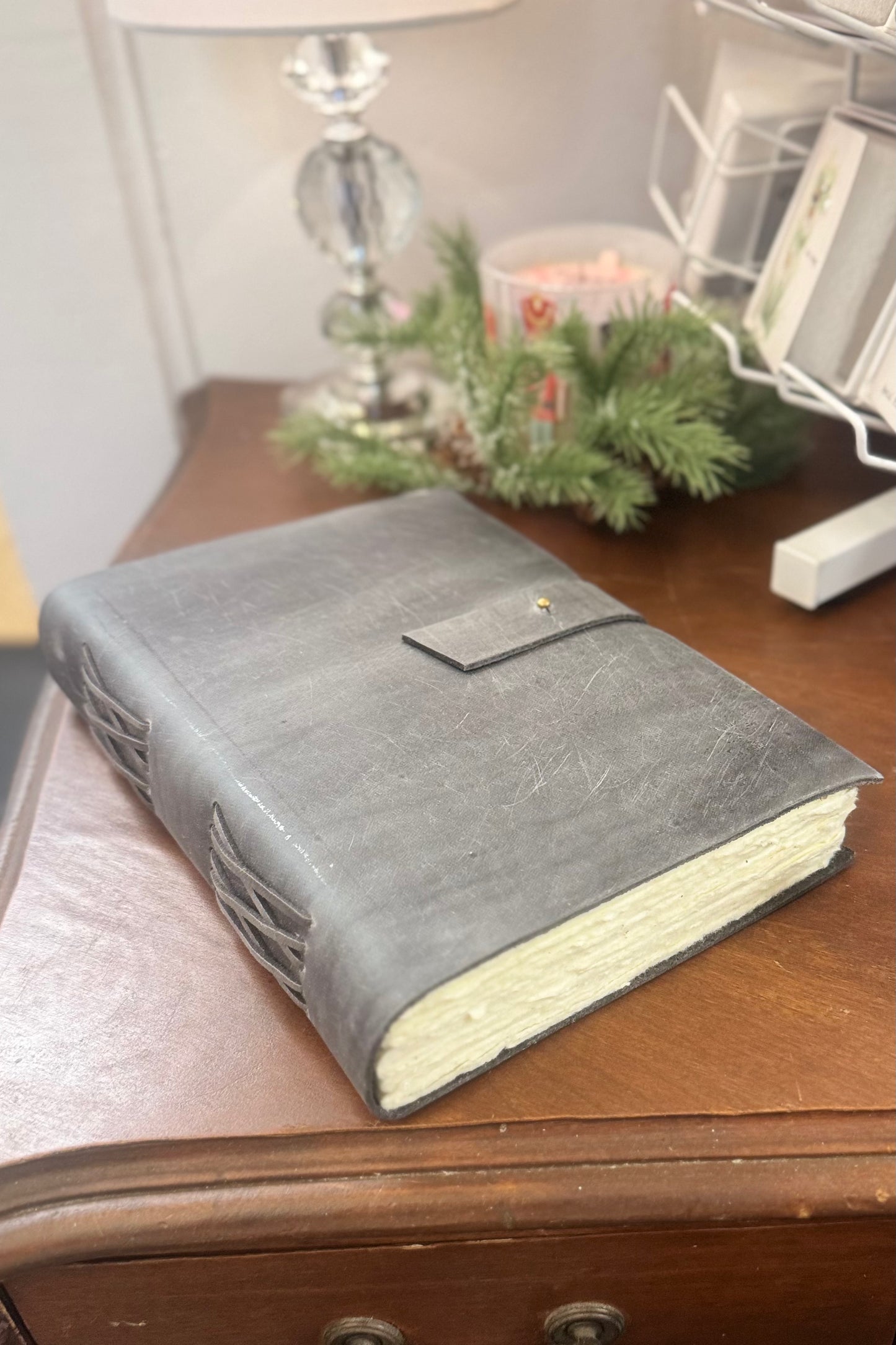Sugarboo Ash Black Oiled Leather Journal: Medium