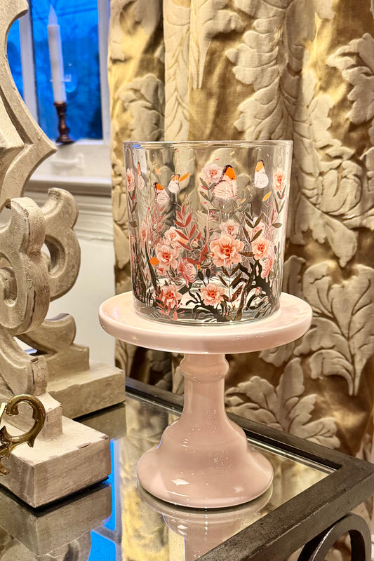 Butterfly Botanical Cylinder Candle Holder