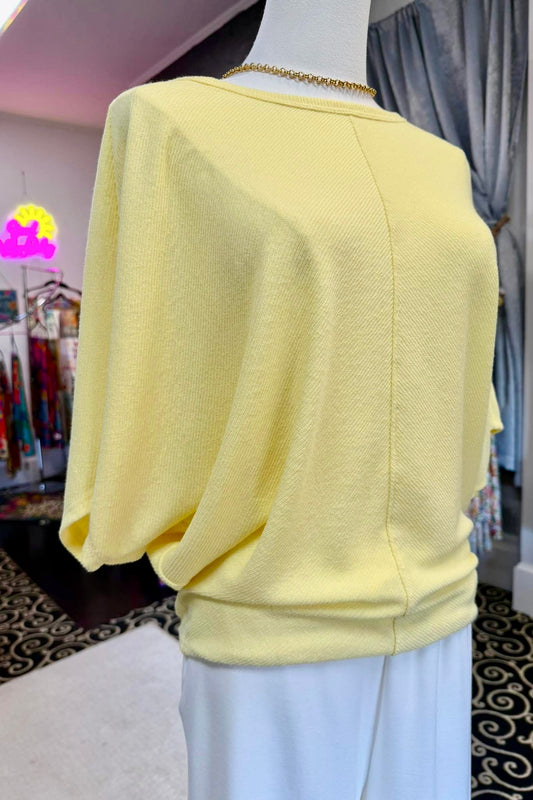 Charlotte Avery Yellow Centerline Dolman Top