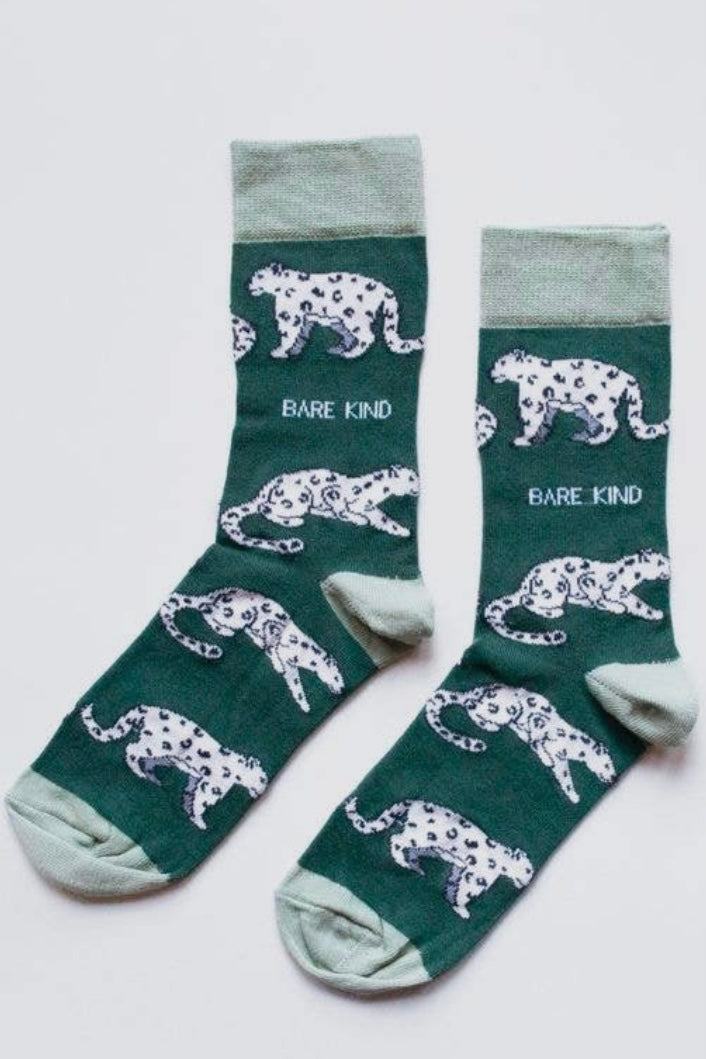 Bare Kind Save the Snow Leopards Bamboo Socks