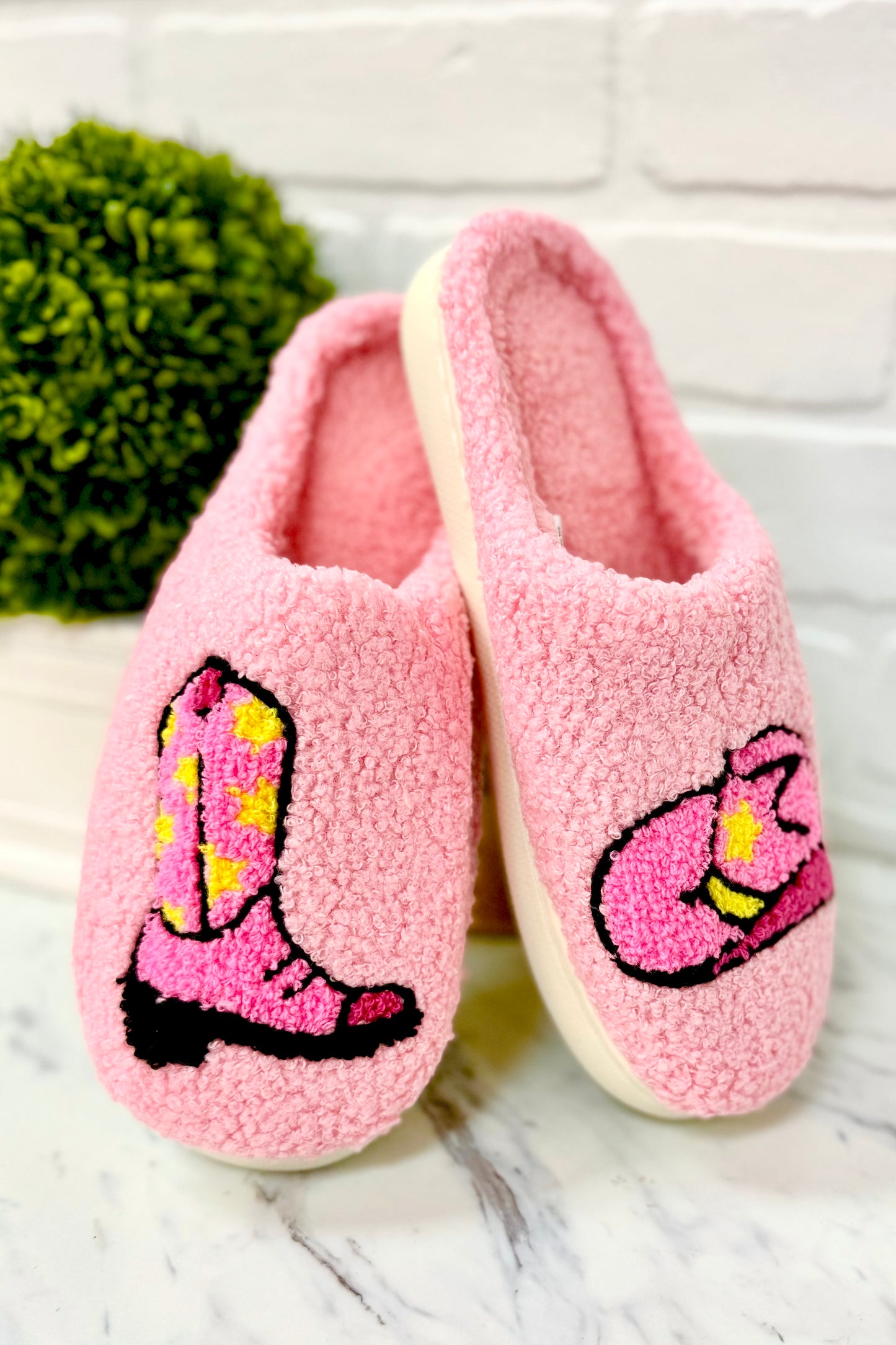 Rodeo Queen Super Fuzzy Slipper Slides by Two Left Feet