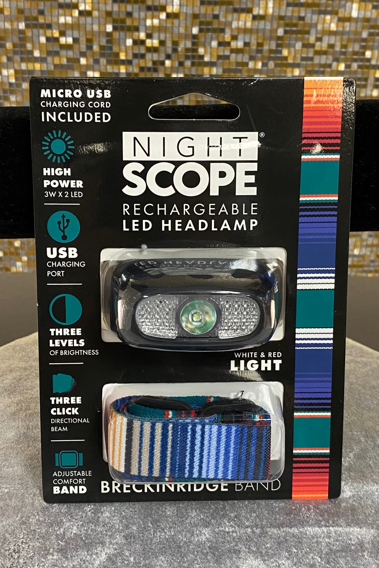 Night Scope Rechargeable LED Headlamp with your choice of 8 band designs