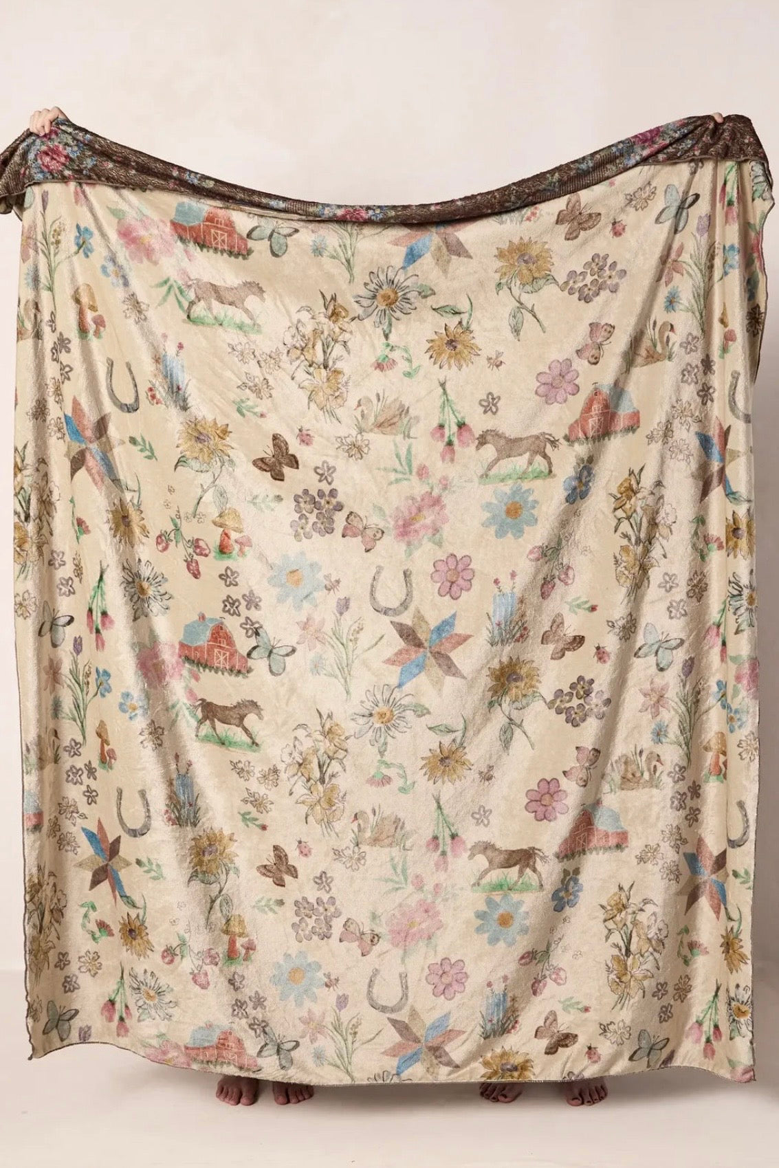 Natural Life XL Cozy Blanket- Farm Days