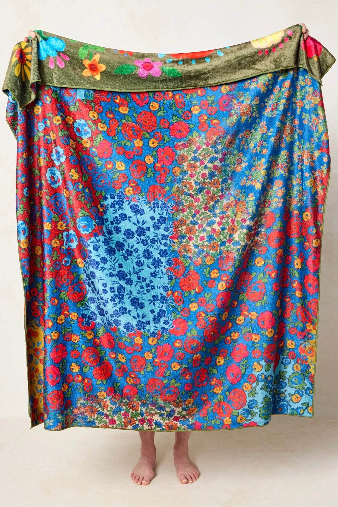 Natural Life Double Sided Cozy Throw Blanket- Olive- World a Better Place