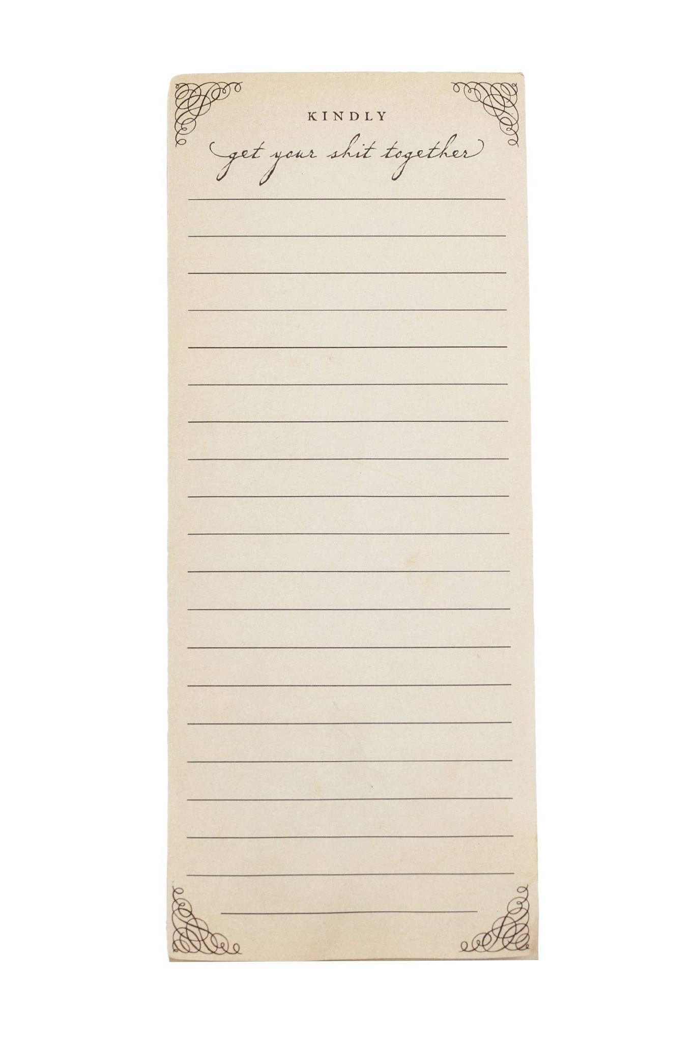 Kindly Get Your Sh** Together Skinny Notepad by Sugarboo