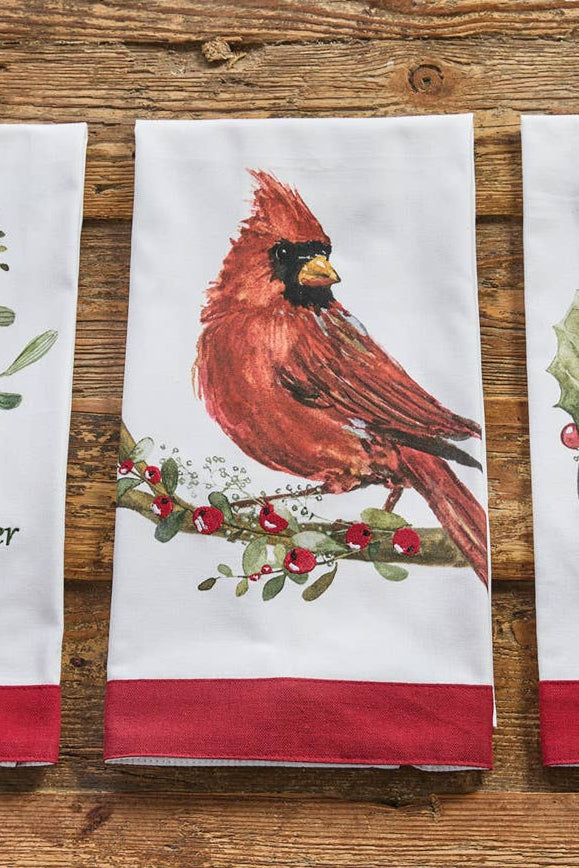 Park Designs Cardinal With Berries Dishtowel