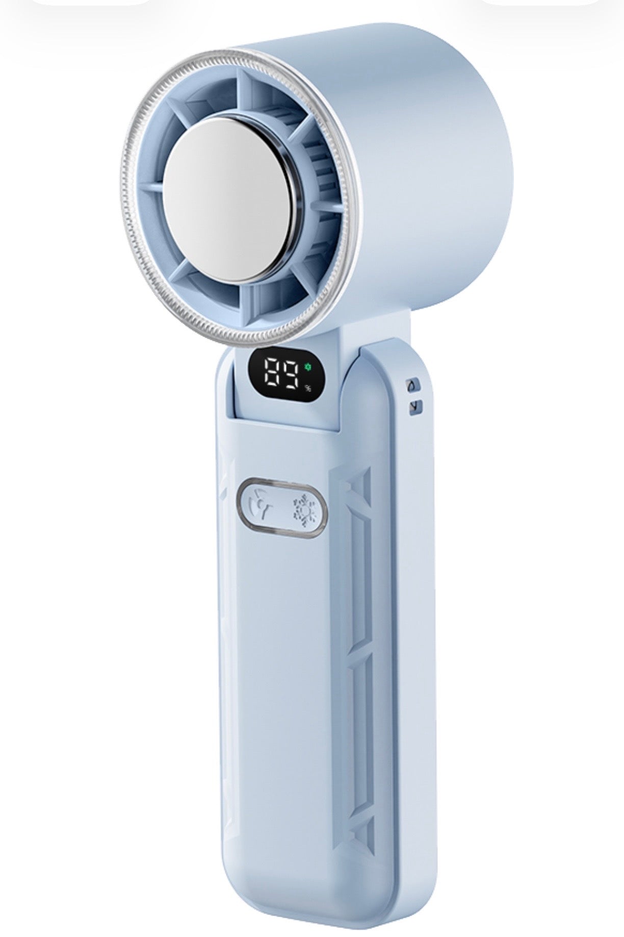 Sanis High Flow Rechargeable Handheld Fan with Cool Touch Center- 3600mAh Blue