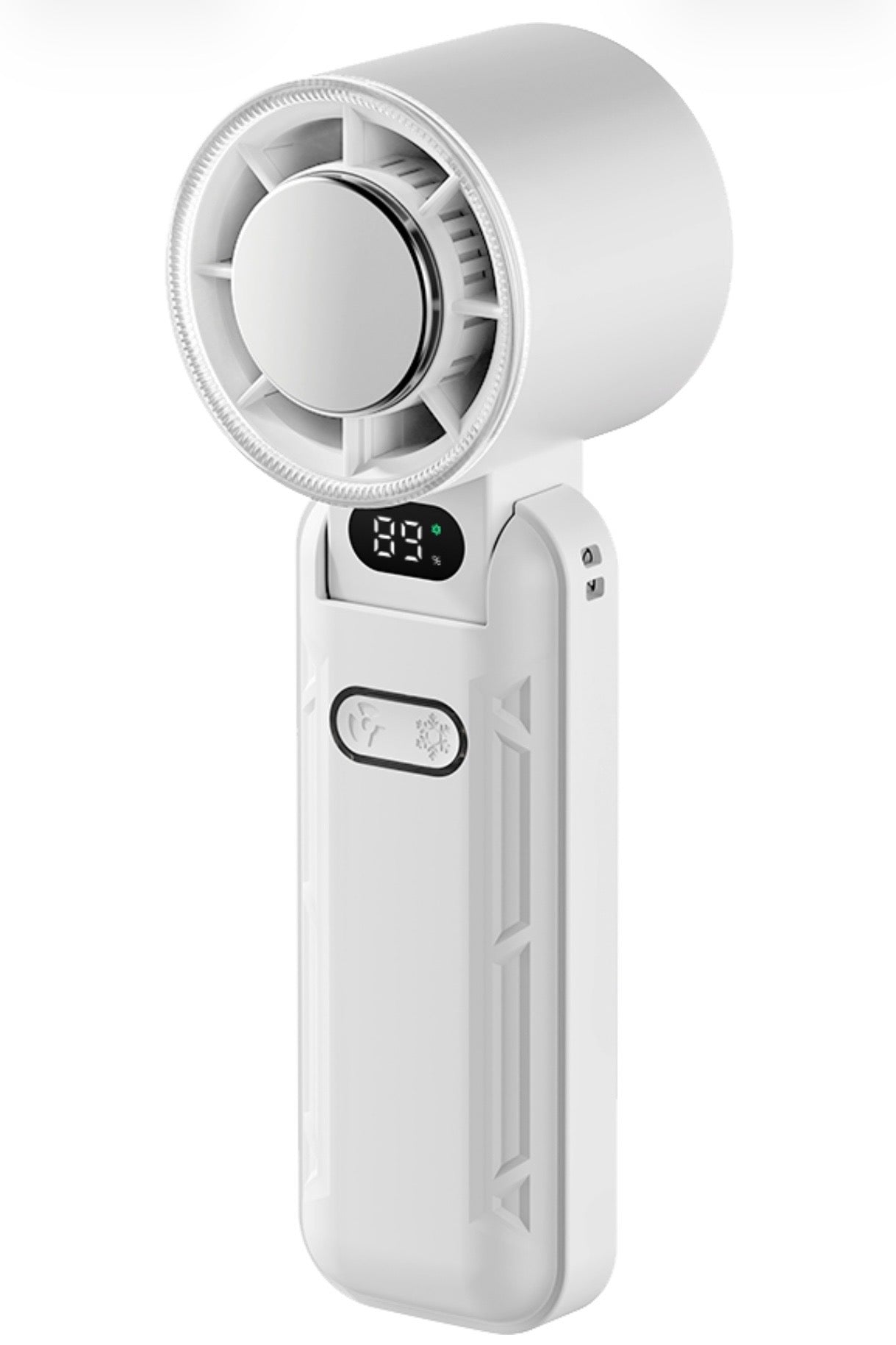 Sanis High Flow Rechargeable Handheld Fan with Cool Touch Center- 3600mAh White