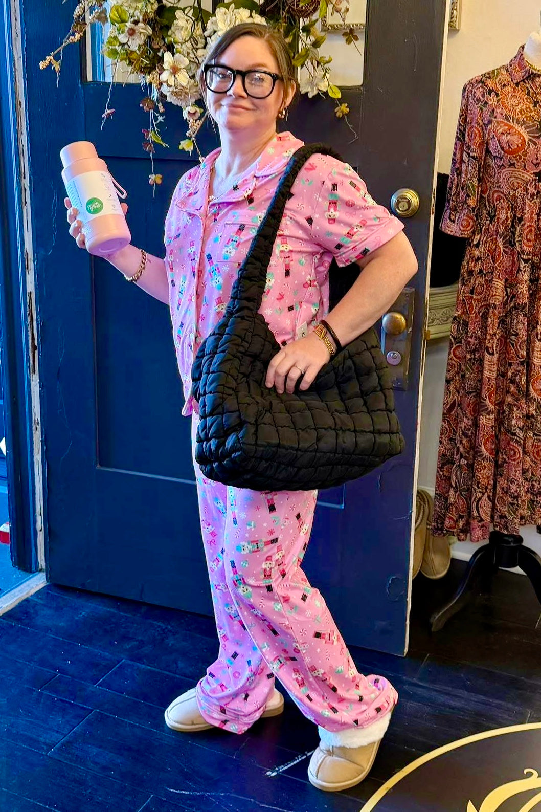 Southern Couture Pink Nutcracker Lounge Pants Set