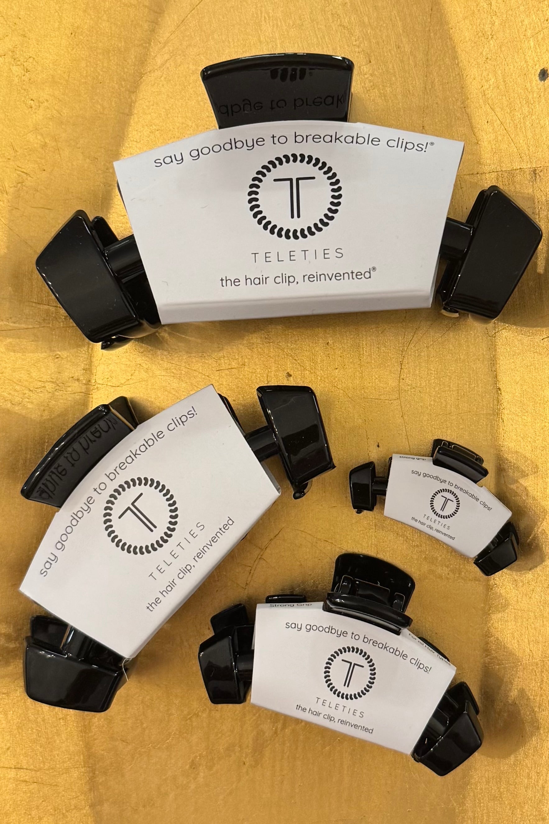 Teleties Classic Black Claw Hair Clips