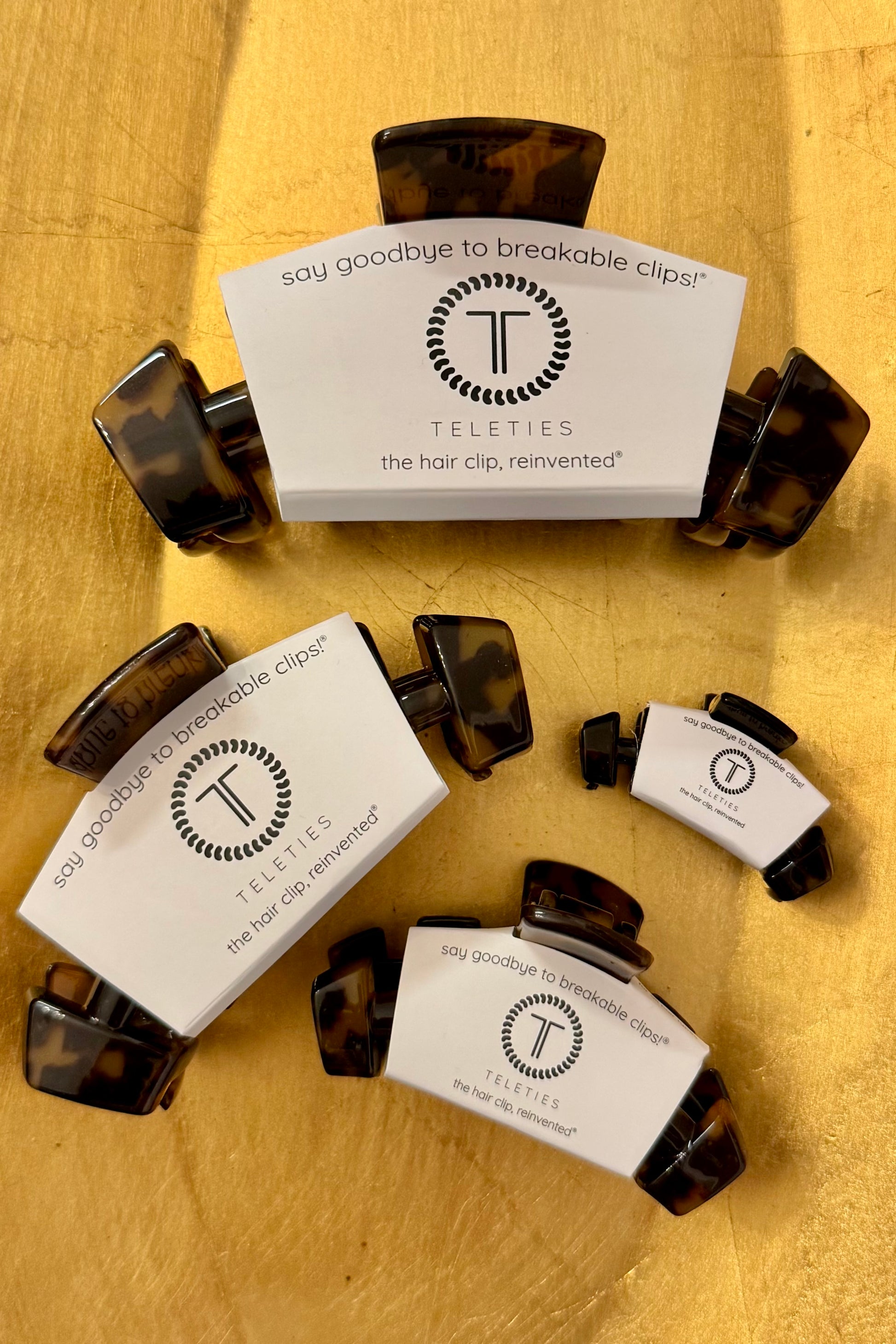Teleties Classic Dark Tortoise Claw Hair Clips