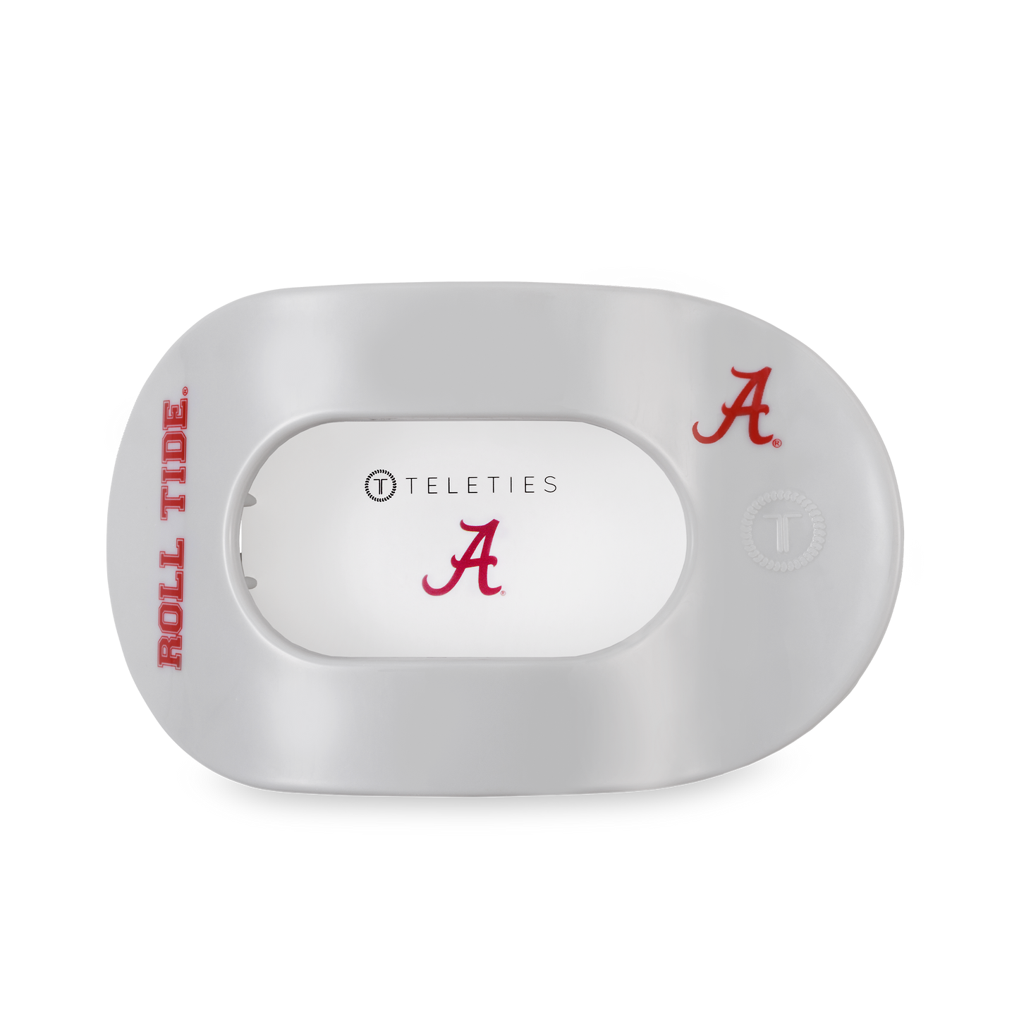 Teleties Alabama Flat Round Hair Clip | Large | Roll Tide!