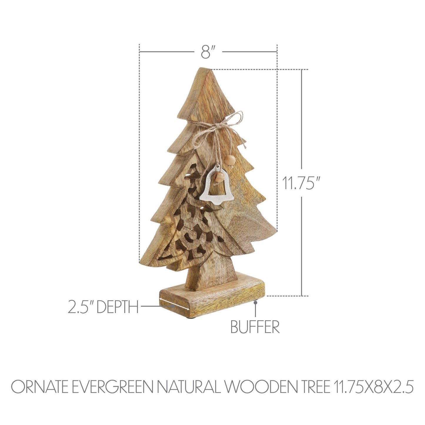 Ornate Evergreen Natural Wooden Tree