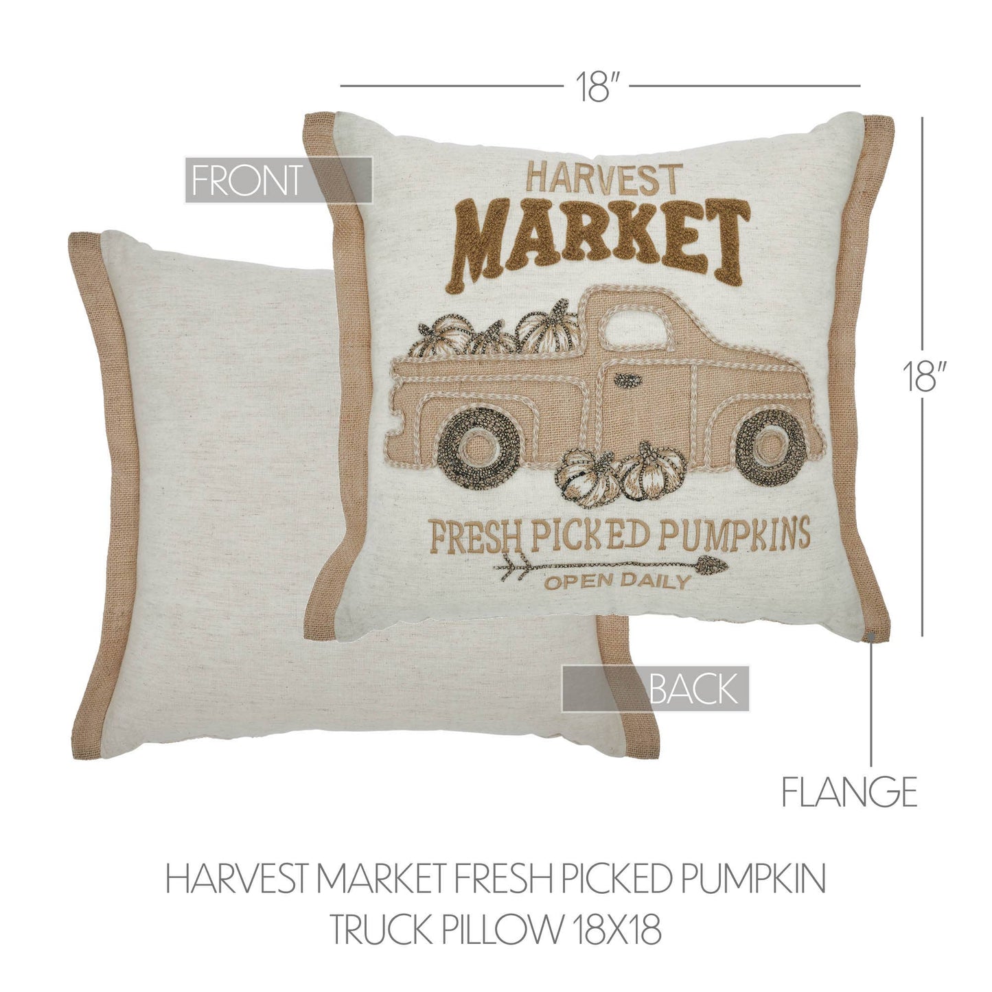 Harvest Market Pumpkin Truck Throw Pillow