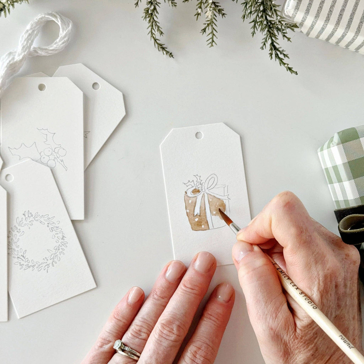 Classic Christmas Paintable Gift Tags: Emily Lex Studio