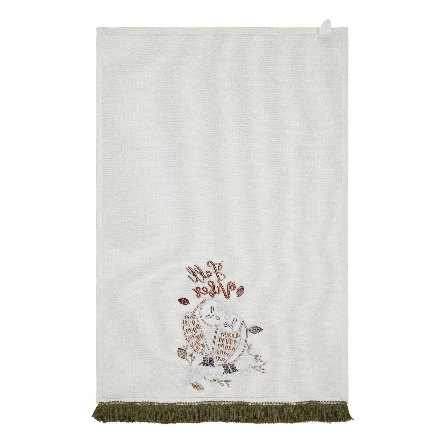 Fall Vibes Kitchen Tea Towel with Owls