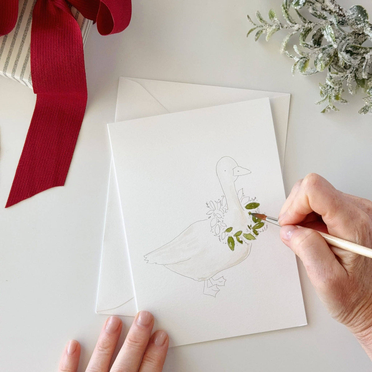Festive Friends Paintable Notecard Set of 8- Emily Lex Studio