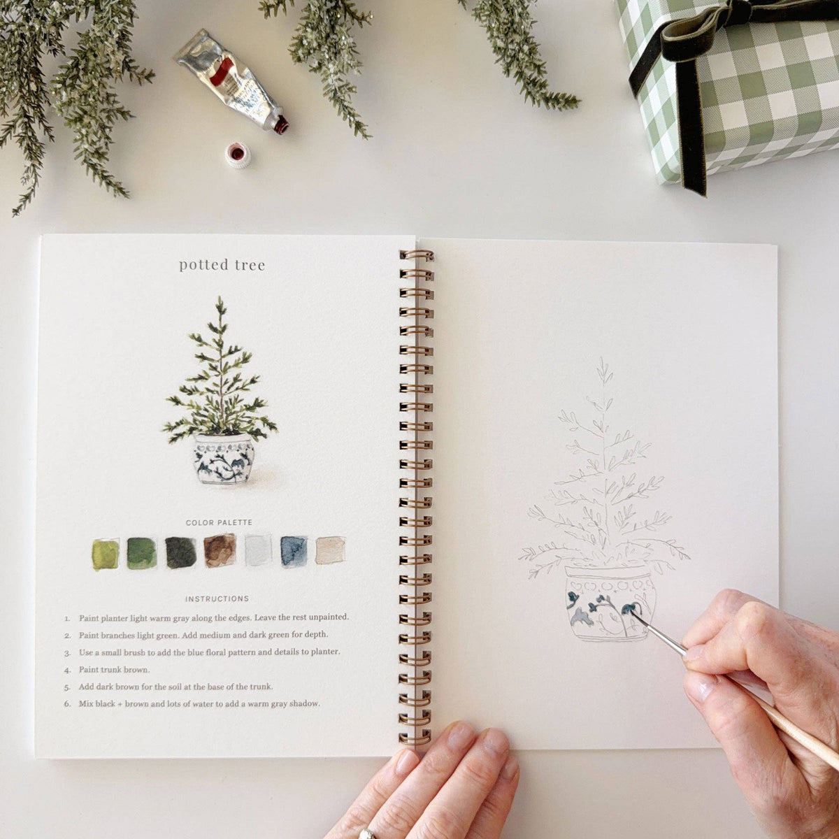 Classic Christmas Watercolor Workbook: Emily Lex Studio