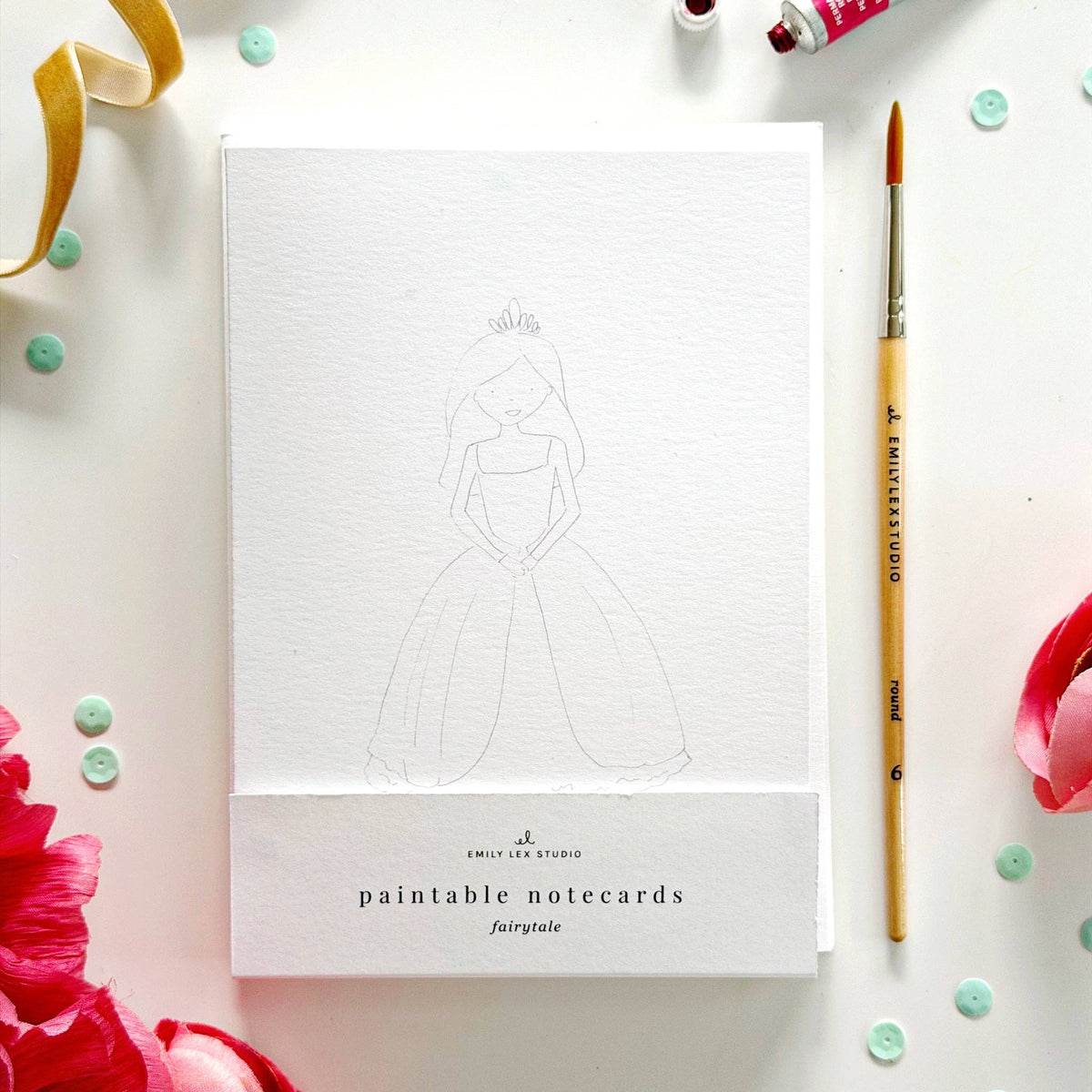 Fairytale Paintable Watercolor Notecard Set of 8- Emily Lex Studio