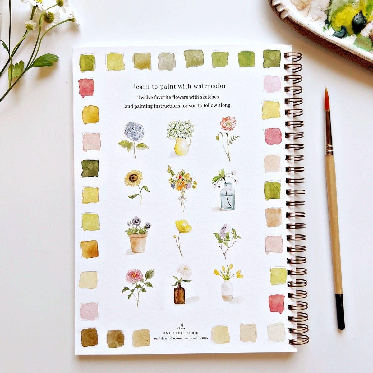 Flowers Watercolor Workbook: Emily Lex Studio