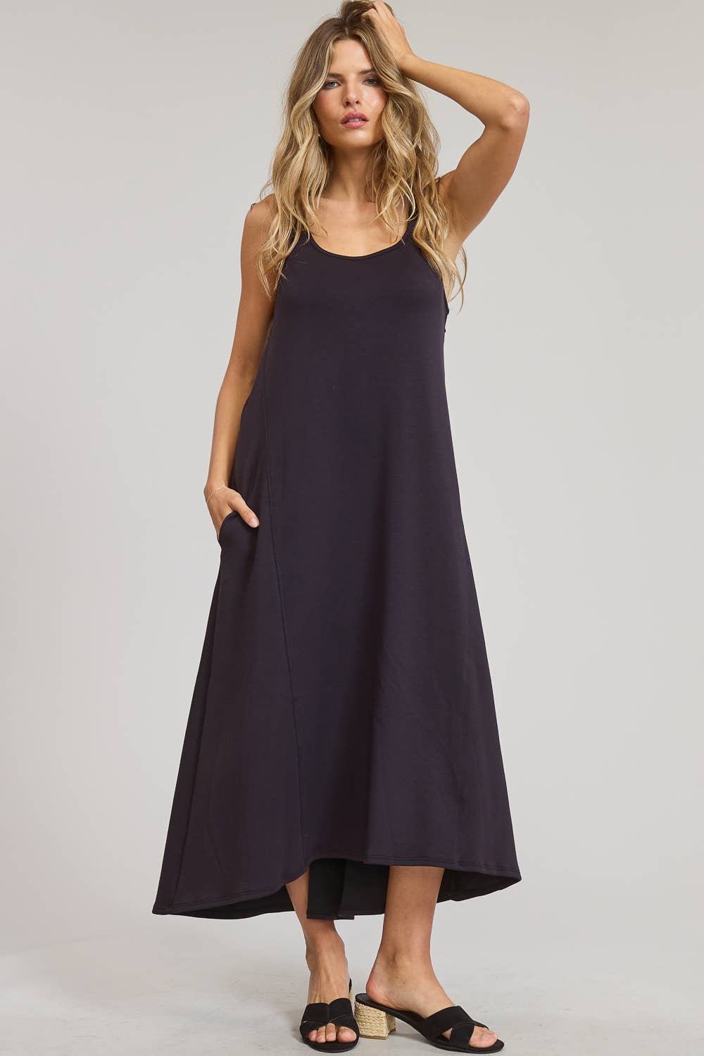 Charlotte Avery The Westlyn Sleeveless Scuba Maxi Dress in Black
