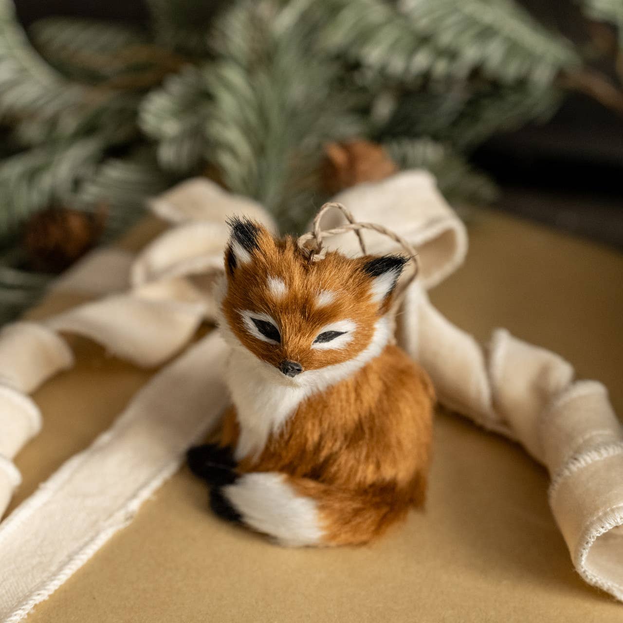 Faux Fur Fox Ornament