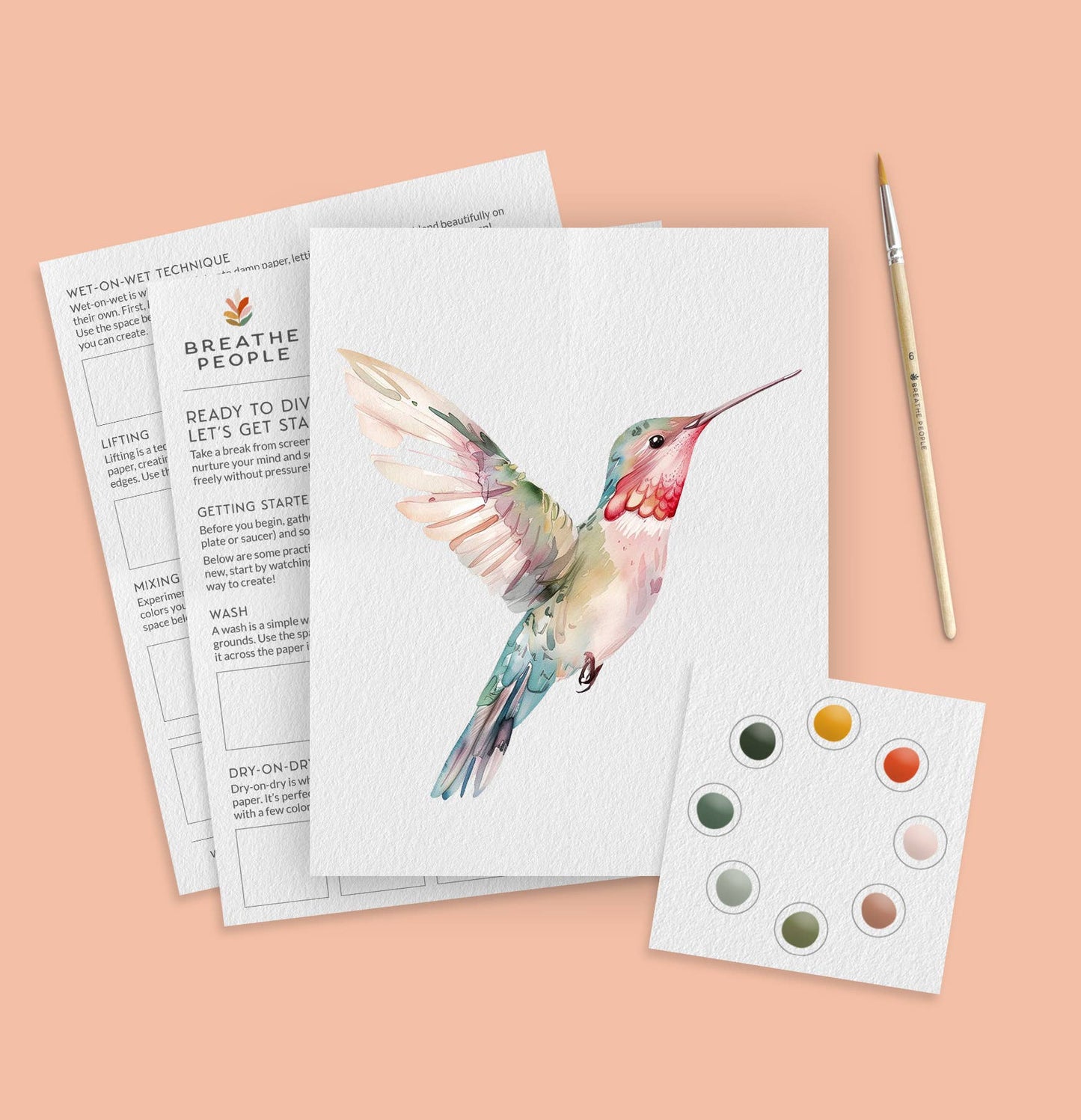 Breathe People Hummingbird All-In-One Beginner Watercolor Paint Set
