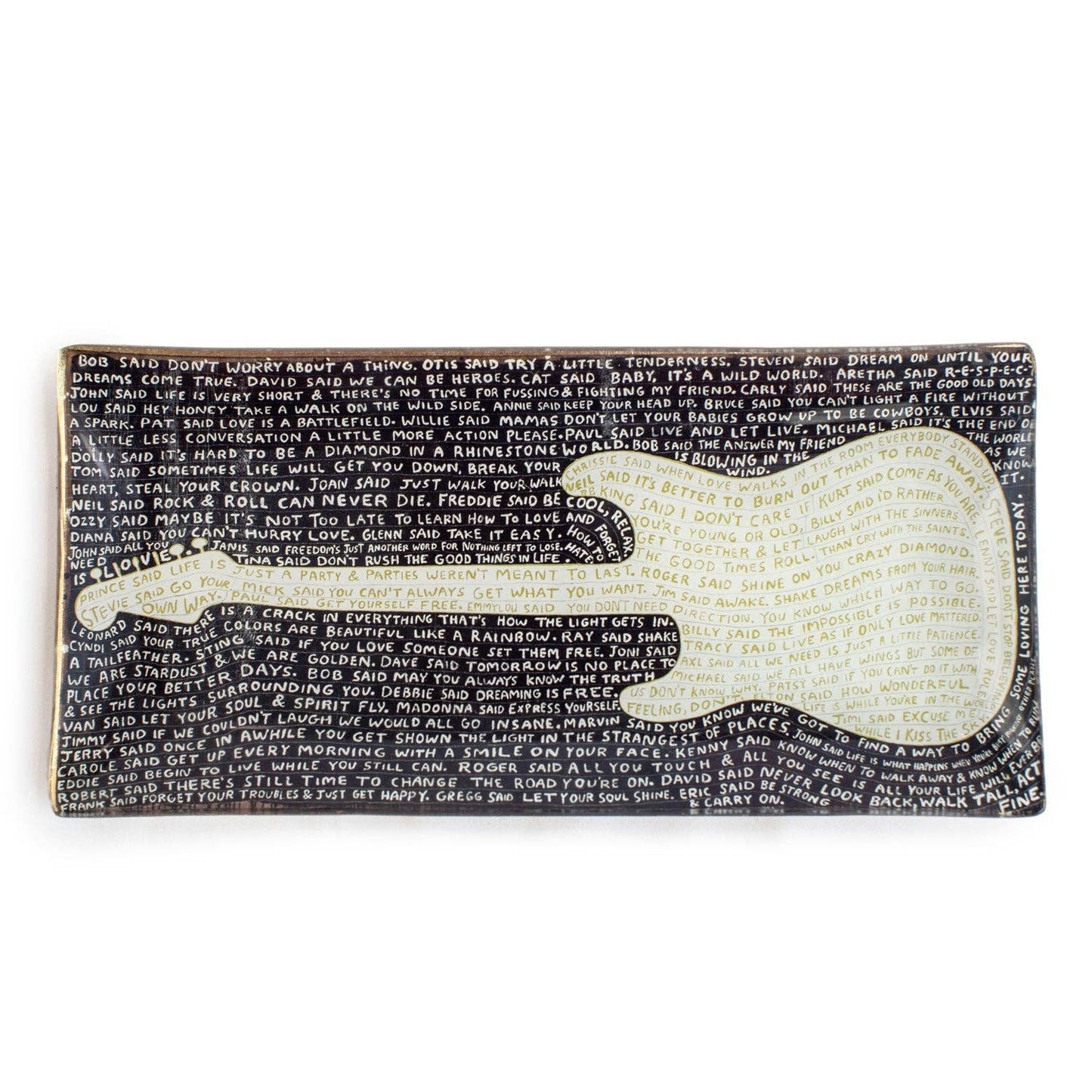 Legends Small Rectangle Decoupage Guitar Plate by Sugarboo
