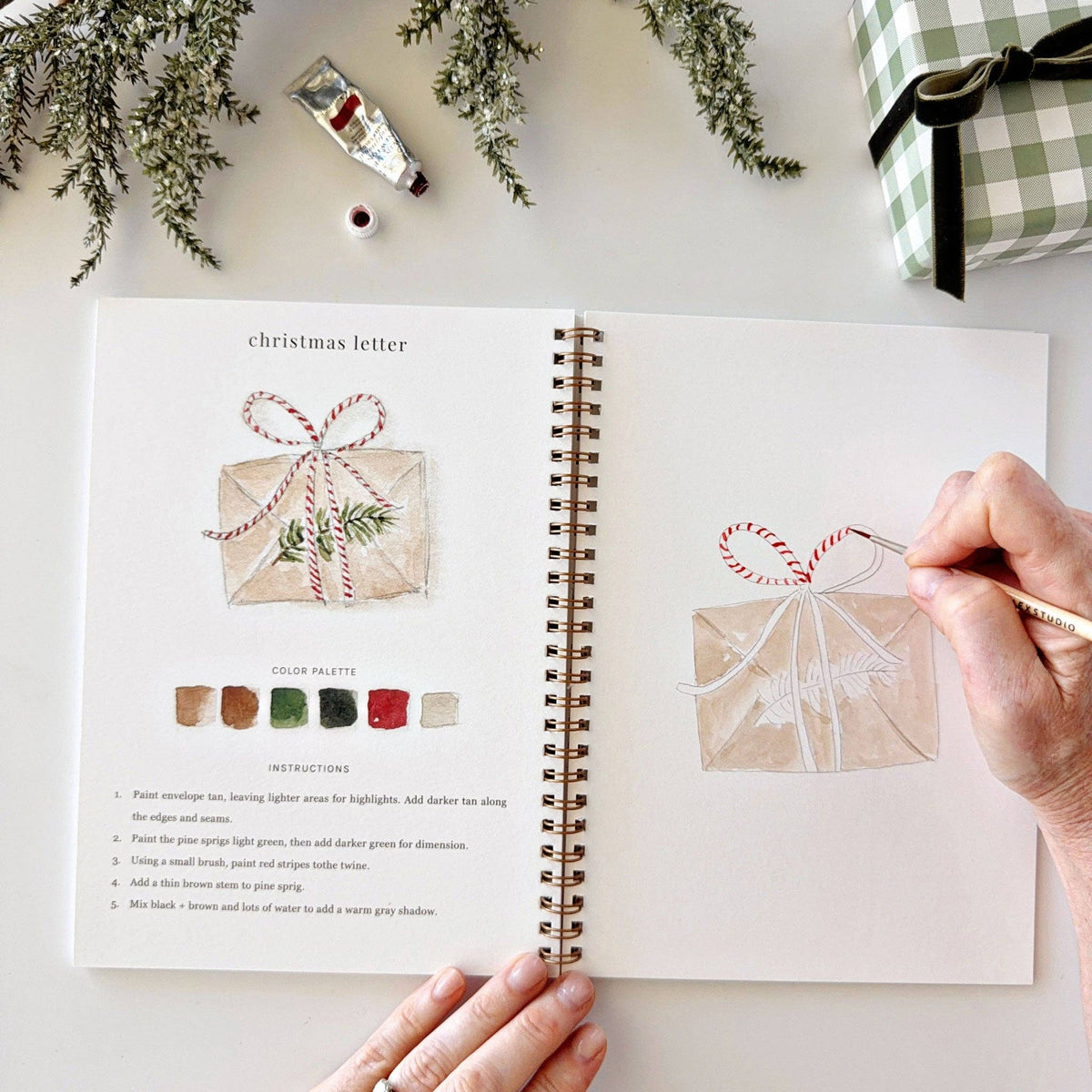 Classic Christmas Watercolor Workbook: Emily Lex Studio