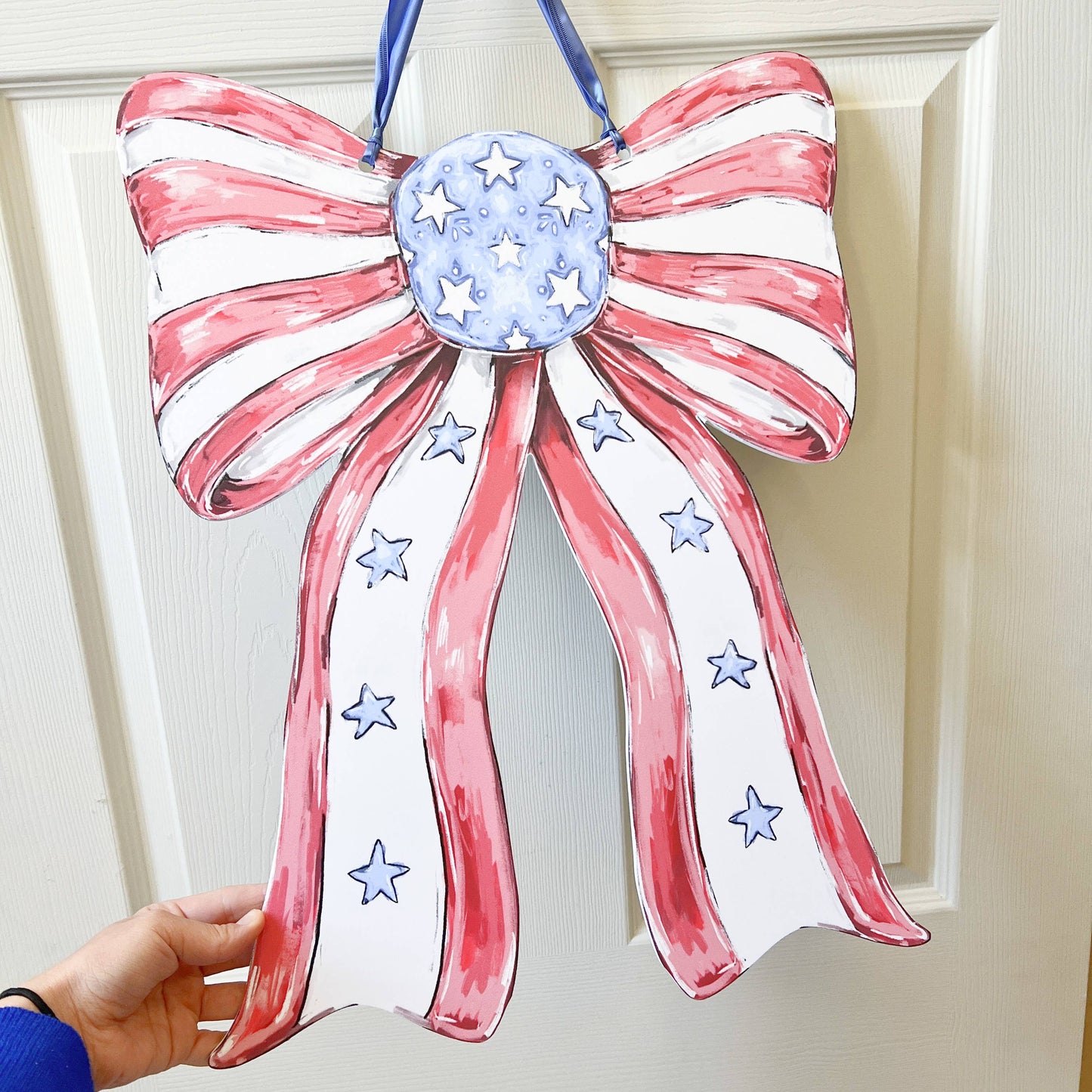 Patriotic Bow USA Door Hanger by Home Malone