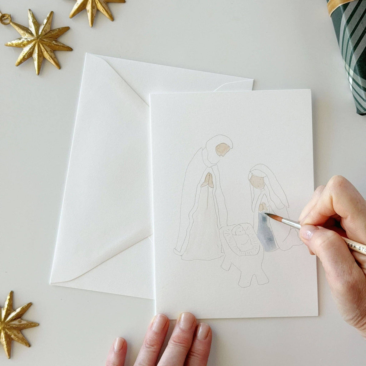 Nativity Paintable Notecard Set of 8- Emily Lex Studio