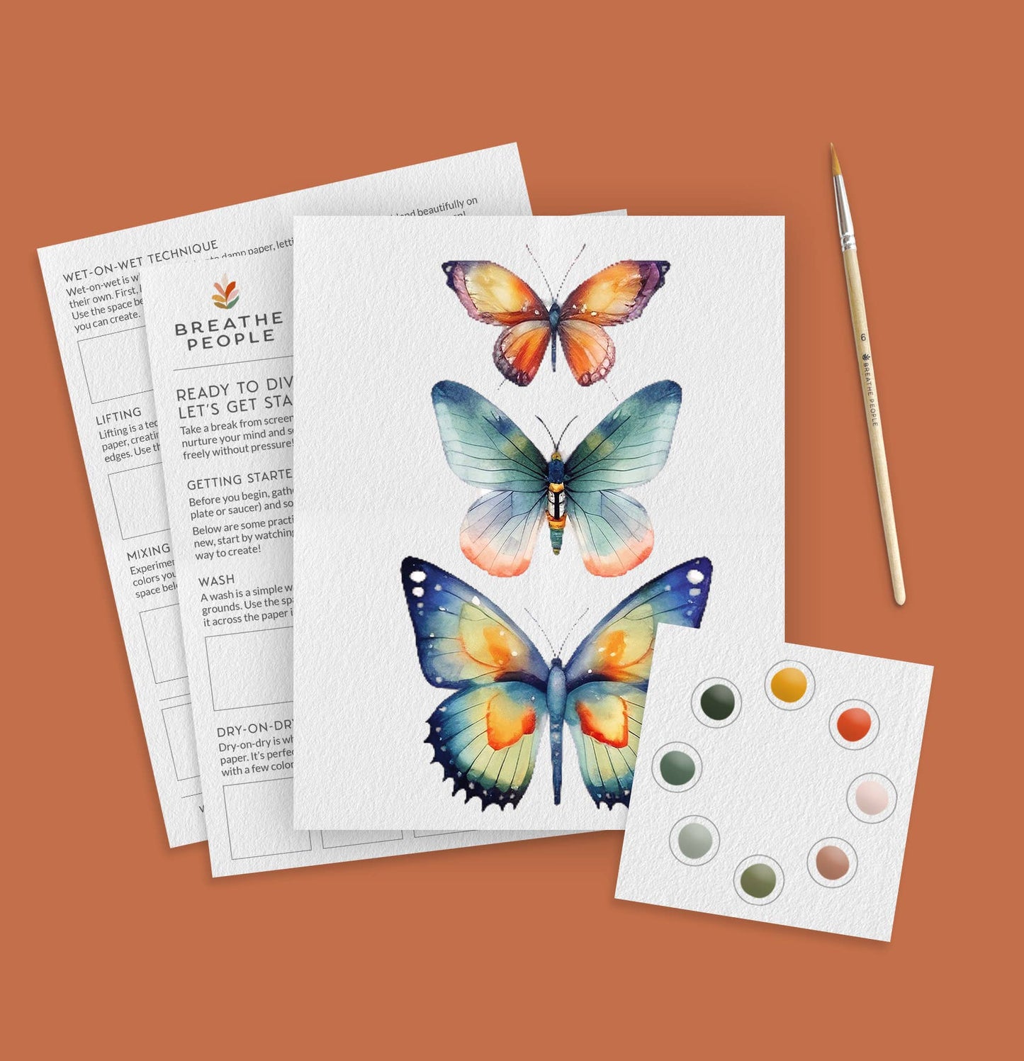 Breathe People Butterflies All-In-One Beginner Watercolor Paint Set